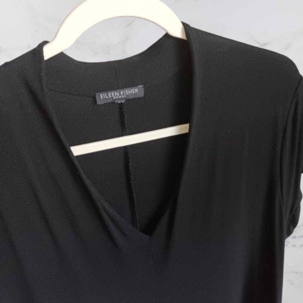 Eileen Fisher 1X Black Knit Dress - Picture 2 of 8